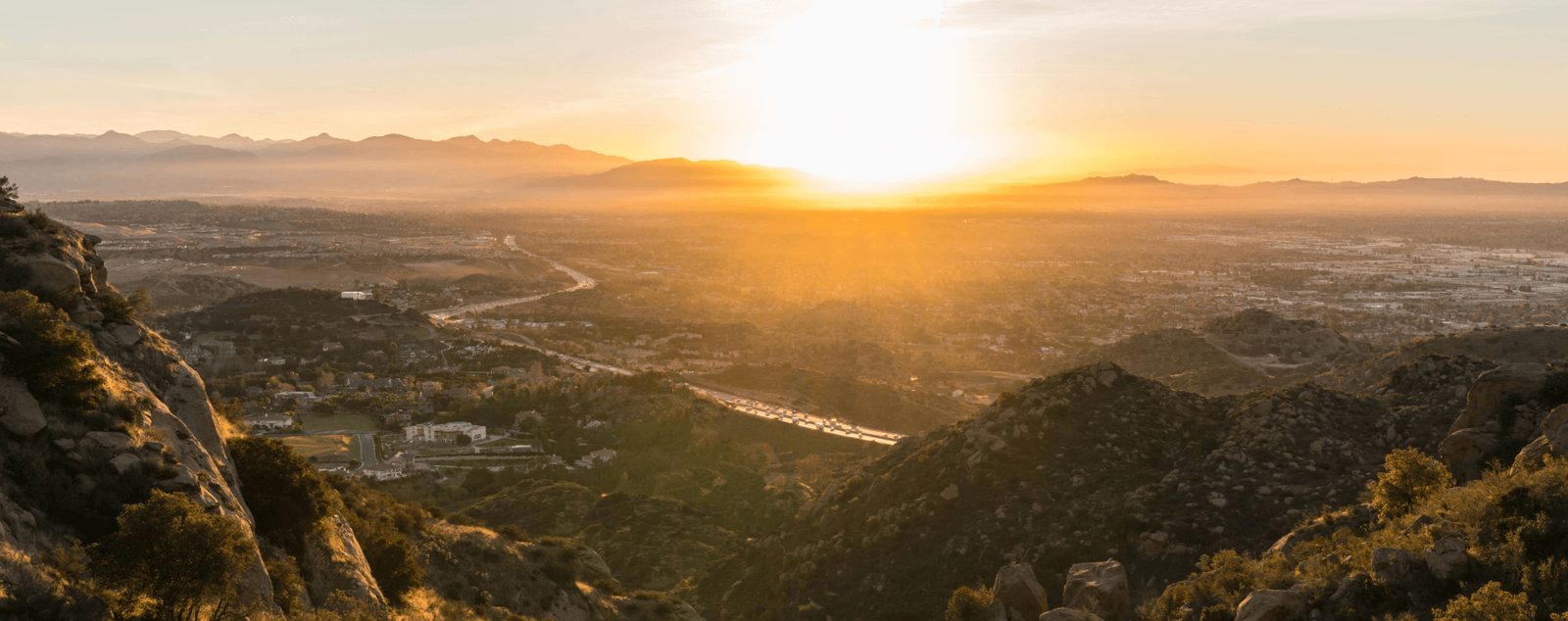 Sunset over the San Fernando Valley from the Santa Susana foothills